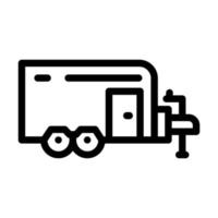 Wohnwagen auf Radlinie Symbol Vektor Illustration