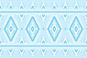 Teppich im Ikat-Stil. ethnisches ikat-nahtloses muster im stammes-. geometrischer ethnischer blauer Ornamentdruck. vektor