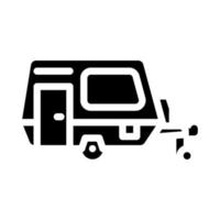 trailer camping glyf ikon vektor illustration