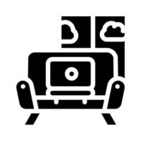 arbeiten an couch glyph icon vector illustration