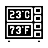 digitales Thermometer Glyph Symbol Vektor Illustration schwarz