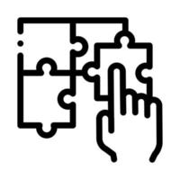 Puzzle-Spielzeug-Symbol-Vektor-Gliederung-Illustration vektor