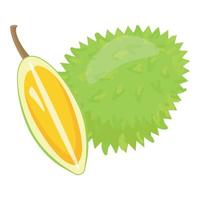 durian tropischer symbolkarikaturvektor. Obst essen vektor