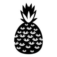 svart ananas ikon tecknad serie vektor. tropisk frukt vektor