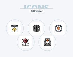 Halloween-Linie gefüllt Icon Pack 5 Icon Design. Kostüm. Halloween. Planke. Fledermäuse. Laden vektor