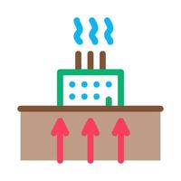 Geothermie-Fabrik-Symbol-Vektor-Umriss-Illustration vektor