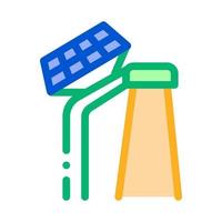 smart city solarbatterie symbol vektor umriss illustration