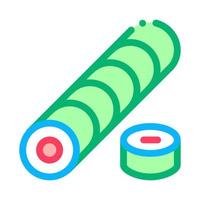 Sushi-Rolle, die Symbolvektor-Umrissillustration kocht vektor