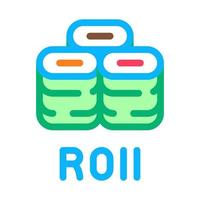 sushi rulla maträtt ikon vektor översikt illustration