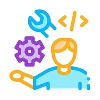 Front-End-Entwickler-Symbol-Vektor-Umriss-Illustration vektor