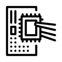 radio mikrochip ikon vektor översikt illustration