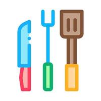 bbq utensil symbol vektor umriss illustration