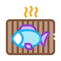 kochen bbq fisch symbol vektor umriss illustration