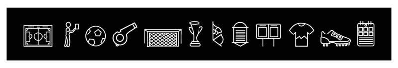 Fußball-Icon-Set trendy und modern, Fußball-Symbol für Icon einfaches Zeichen, Fußball-Icon-Set flache Vektorillustration, für Design auf schwarzem Hintergrund. vektor