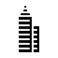 Wolkenkratzer-Gebäude Glyphen-Symbol Vektor schwarze Illustration