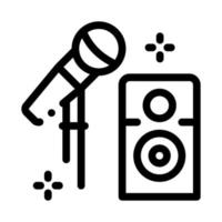 mikrofon och högtalare Utrustning ikon vektor översikt illustration