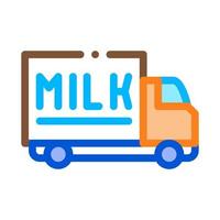 lastbil med mjölk ikon vektor översikt illustration