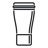 resa termo kopp ikon översikt vektor. kaffe råna vektor