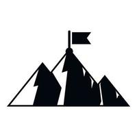 Top-Flag auf Berg-Symbol einfachen Vektor. Karriere aufsteigen vektor