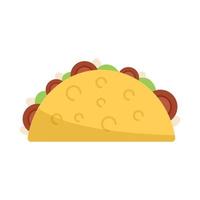 taco burrito ikon platt vektor. mexikansk mat vektor