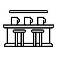 Bar-Schreibtisch-Symbol Umrissvektor. Café-Kneipe vektor