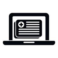 Laptop Patientenkarte Symbol einfacher Vektor. Arzt aufnehmen vektor