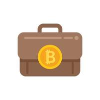 flacher Vektor des Bitcoin-Gehäusesymbols. Kryptogeld