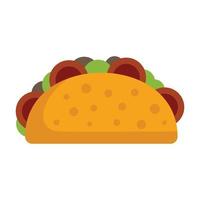unge taco ikon platt vektor. mexikansk mat vektor