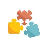 flacher Vektor des Puzzle-Teamwork-Symbols. Gemeindemenschen
