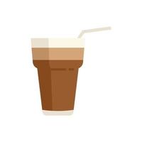 Milch Latte Symbol flacher Vektor. Café-Glas vektor