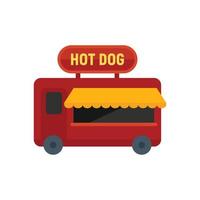 Hot-Dog-LKW-Symbol flacher Vektor. Imbiss-Stand vektor