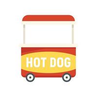 Flacher Vektor der Fast-Food-Ikone. Hot-Dog-Wagen