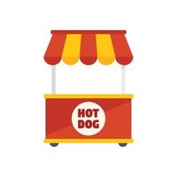 Hot-Dog-Stand-Symbol flacher Vektor. Straßenkiosk vektor