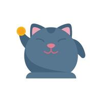 tur- katt djur- ikon platt vektor. japan neko vektor