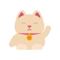 gute glückliche Katze Symbol flacher Vektor. neko japan vektor