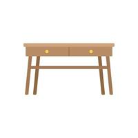 Flacher Vektor der Picknicktischikone. Schreibtisch aus Holz