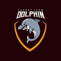 delfin esport logotyp design illustration vektor