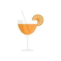 Flacher Vektor der Orangen-Cocktail-Ikone. Saftfrucht