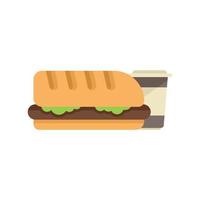 flacher Vektor des Sandwich-Mittagessen-Symbols. gesundes Essen