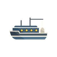 Trawler-Boot-Symbol flacher Vektor. Seeschiff vektor