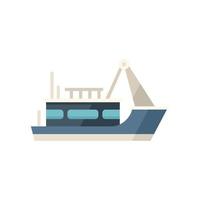 Segel Fischboot Symbol flachbild Vektor. Seeschiff vektor