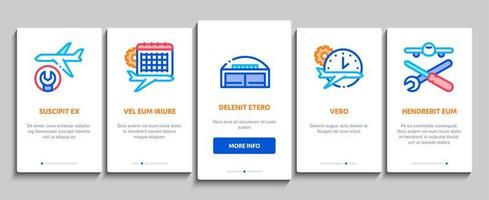 Onboarding-Elementikonen des Flugzeugreparaturwerkzeugs stellten Vektor ein