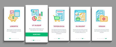 Audit-Finanzbericht-Onboarding-Elemente-Icons setzen Vektor