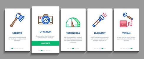 Symbole für Abenteuer-Onboarding-Elemente setzen Vektor