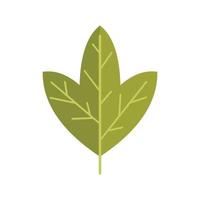 grön blad ikon platt vektor. skog löv vektor
