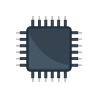 flacher Vektor des Wissenschafts-CPU-Symbols. Schaltungschip