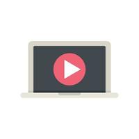 Video-Stream-Symbol flachen Vektor abspielen. online leben