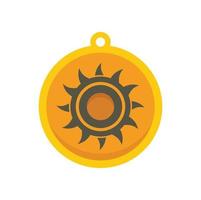 Flacher Vektor des mystischen Sonnenamulett-Symbols. Wikinger-Amulett
