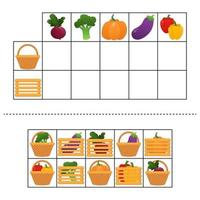 Lernspiel für Kinder Logiktabelle. druckbares Arbeitsblatt vektor