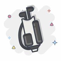 Icon-Golftasche. im Zusammenhang mit dem Symbol für Sportgeräte. Comic-Stil. einfaches Design editierbar. einfache Abbildung vektor